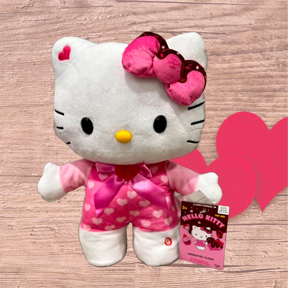 Hello Kitty Valentine’s Animated Greeter Side Stepper Plush 2024 BNWT